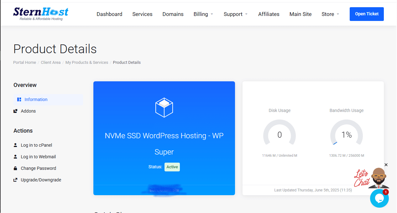 sternhost clientarea