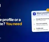 Google Business Profile vs website comparison showing what each one does for a small business